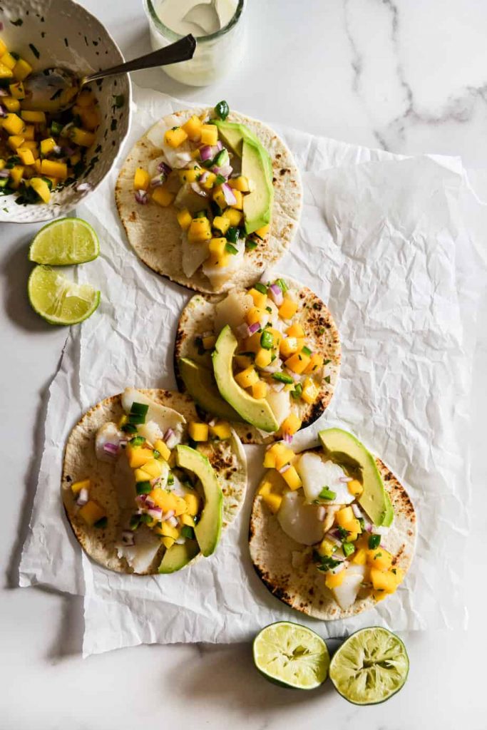 Fish Tacos with Jalapeño Mango Salsa