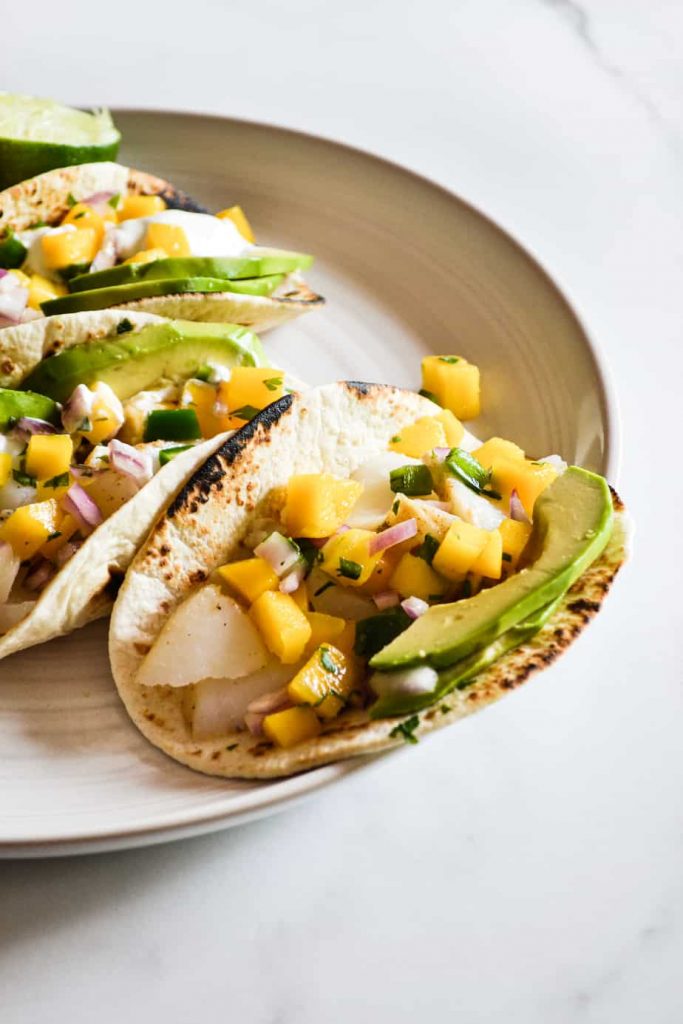 Fish Tacos with Jalapeño Mango Salsa