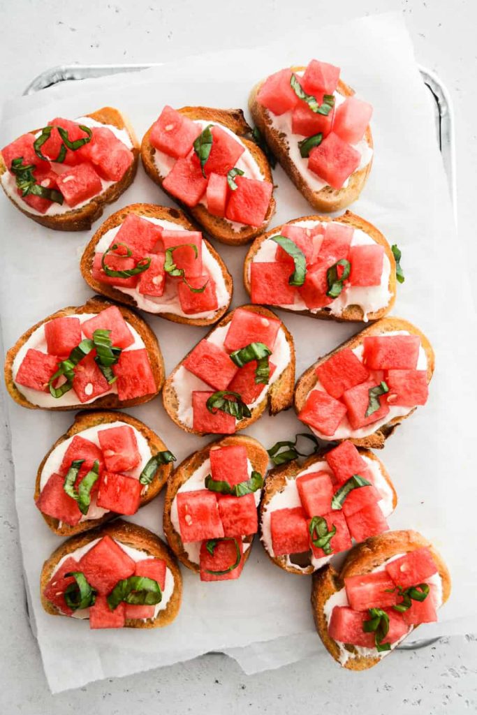 Watermelon and Whipped Feta Crostini