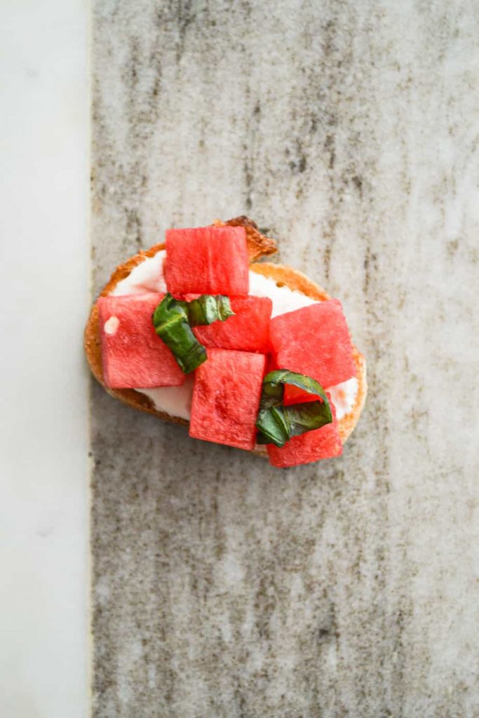 Watermelon and Whipped Feta Crostini