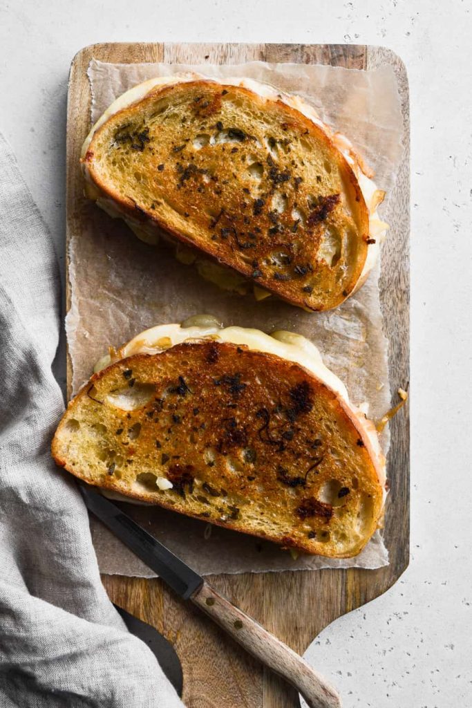 Caramelized Onion and Apple Grilled Cheese Sandwich
