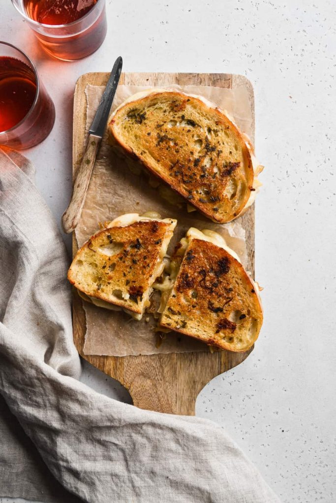 Caramelized Onion and Apple Grilled Cheese Sandwich