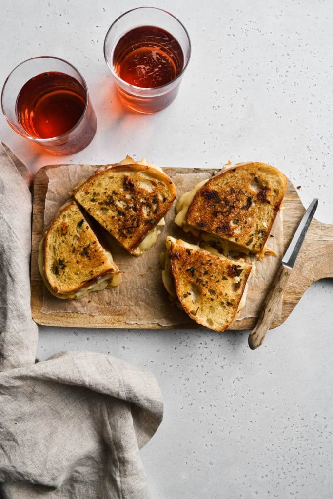 Caramelized Onion and Apple Grilled Cheese Sandwich