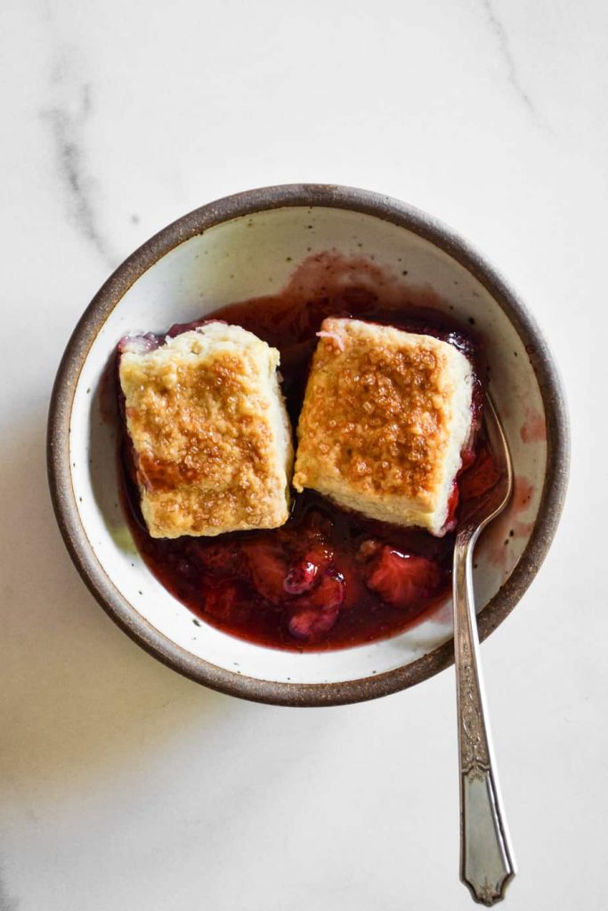 Strawberry & Raspberry Cardamom Biscuit Cobbler