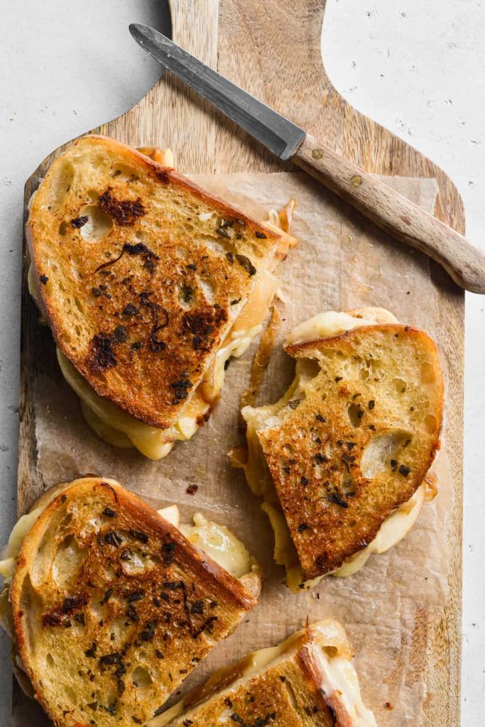 Caramelized Onion and Apple Grilled Cheese Sandwich