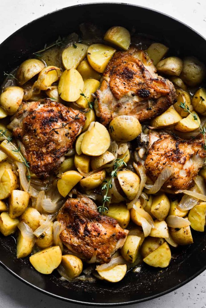 Apple Cider Braised Chicken Thighs Close Up