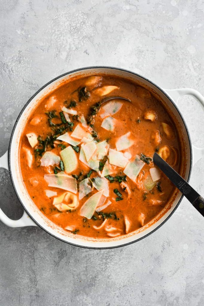 Tortellini Soup In The Pot