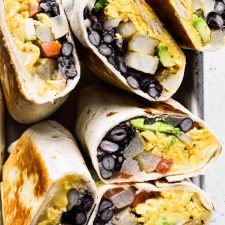 Burritos sliced open