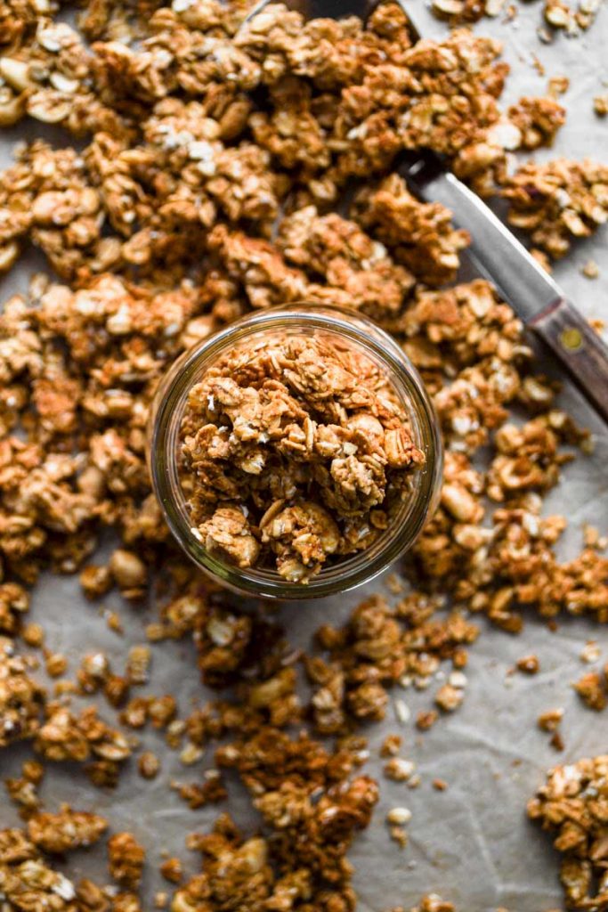 Granola in a mason jar