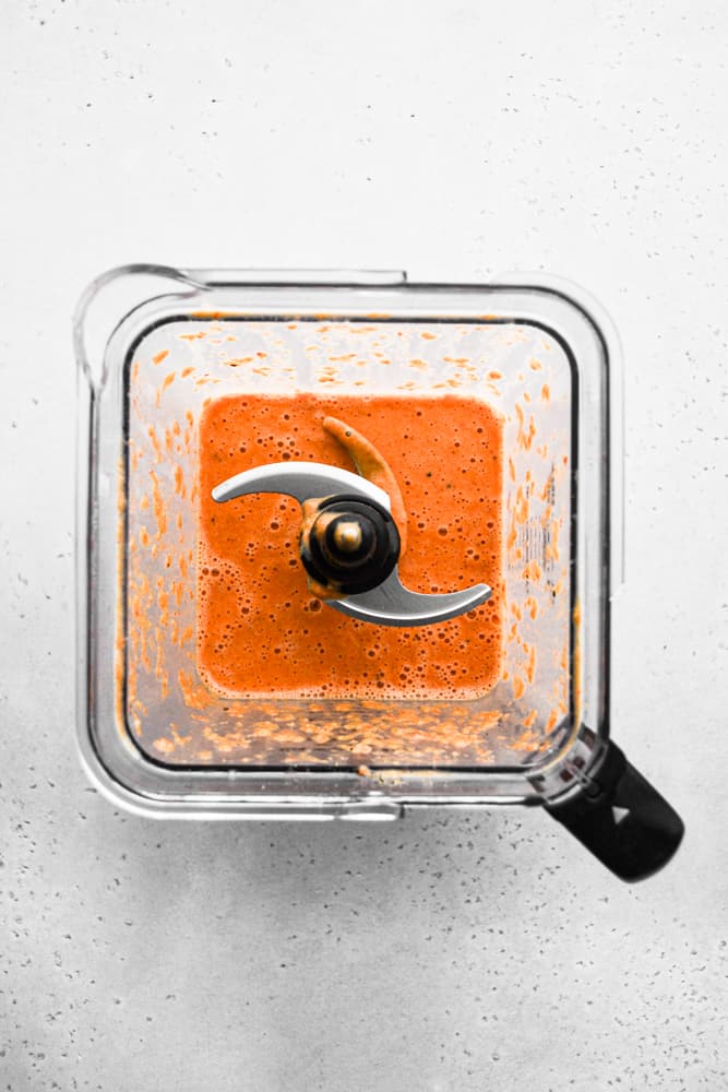 Sauce being blended