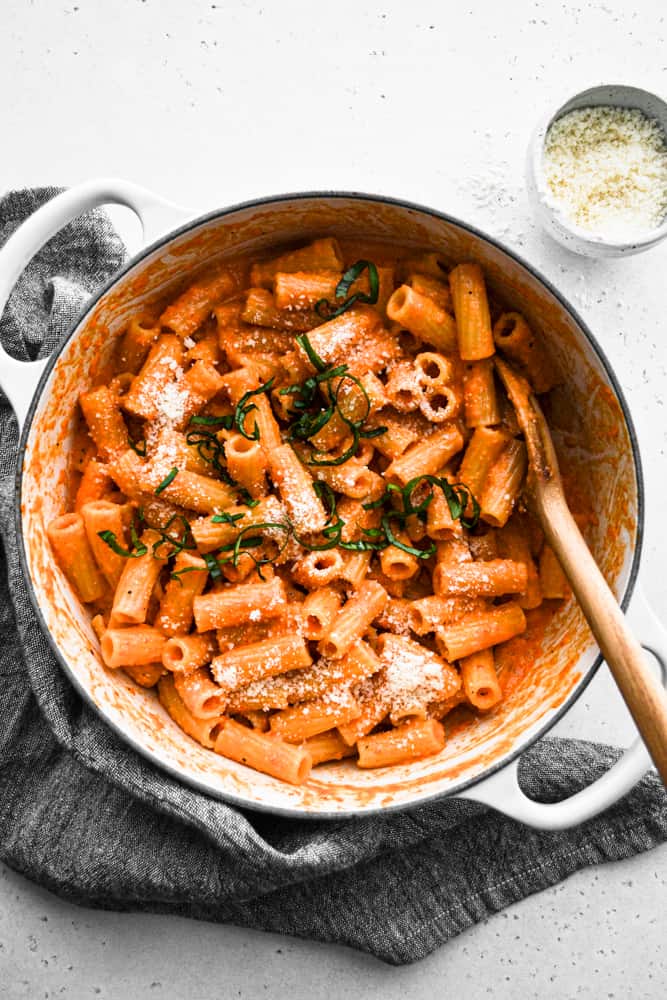 Finished Roasted Red Pepper Pasta