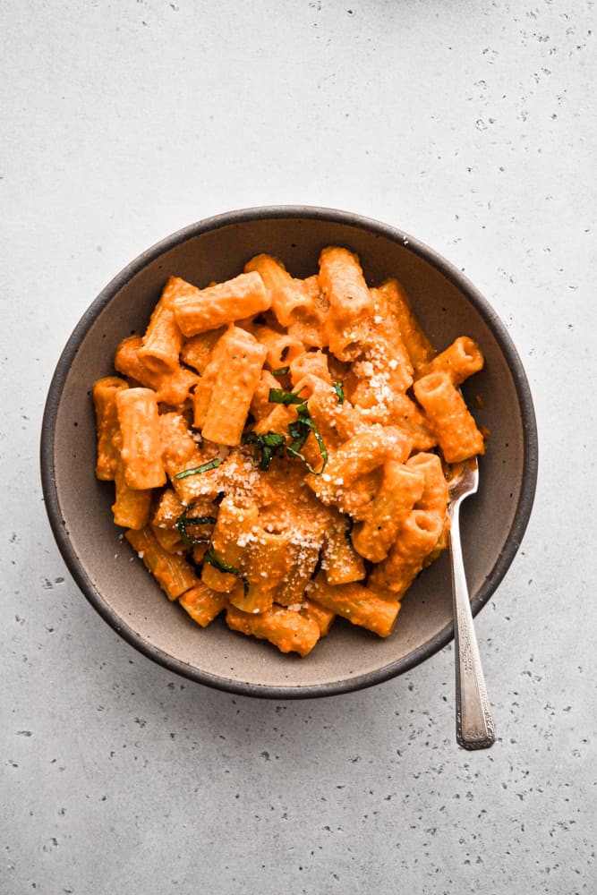 Served pasta dish