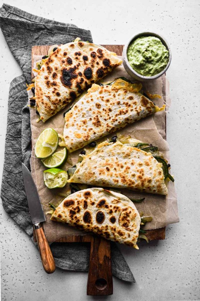 Finished quesadillas