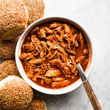 Finished BBQ pulled chicken