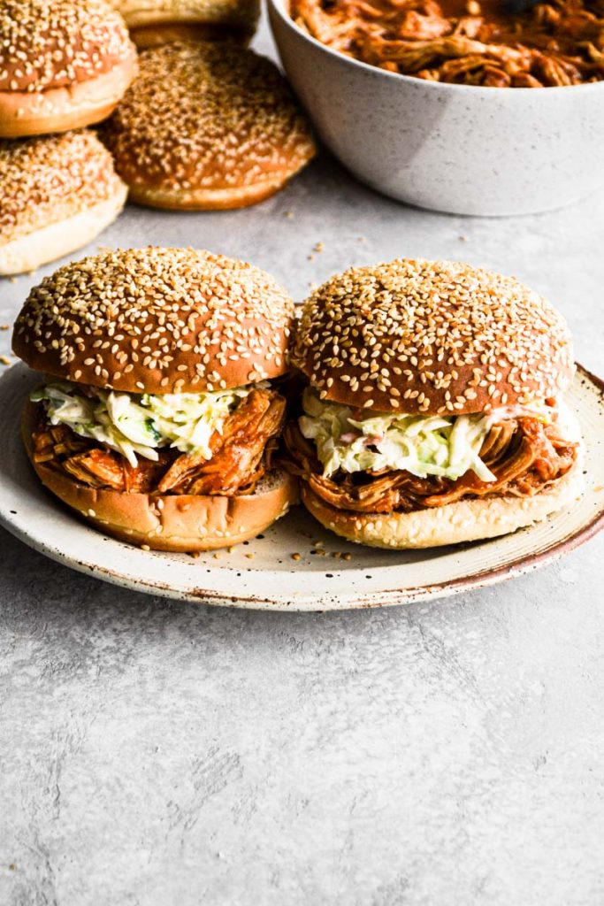 Completed Instant Pot Pulled BBQ Chicken