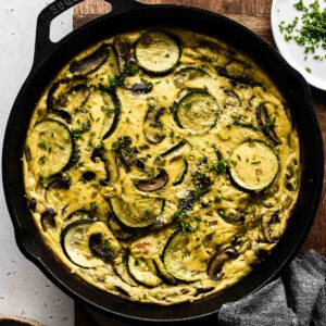 Cropped close up of frittata for thumbnail.