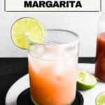 Guava margarita in a glass.