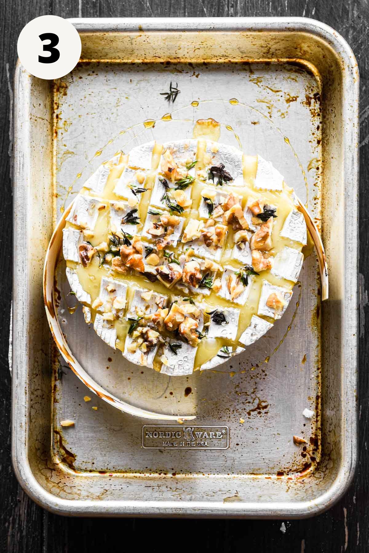 Image of the cheese fresh out of the oven.
