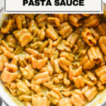 Pinterest pin creamy pumpkin pasta sauce.