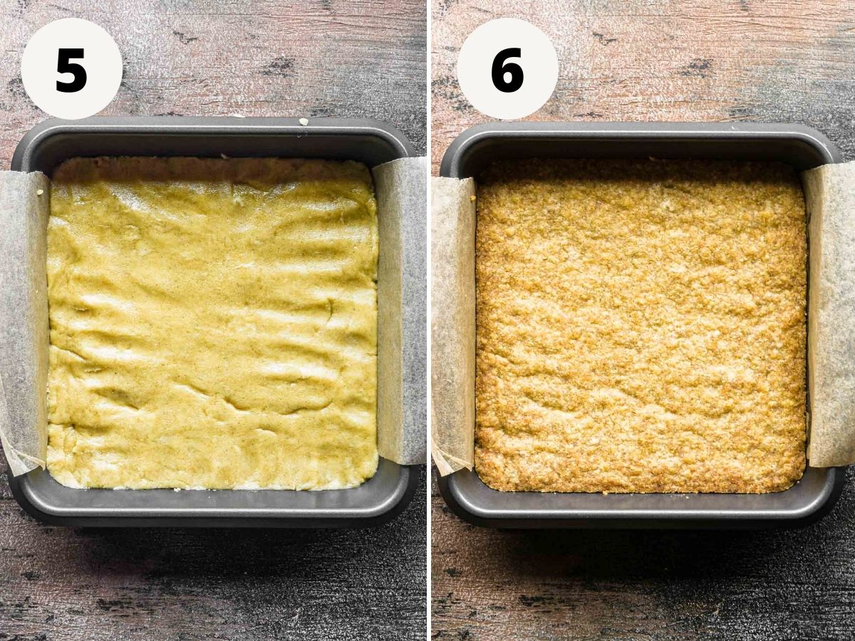 Before and after shortbread being baked.