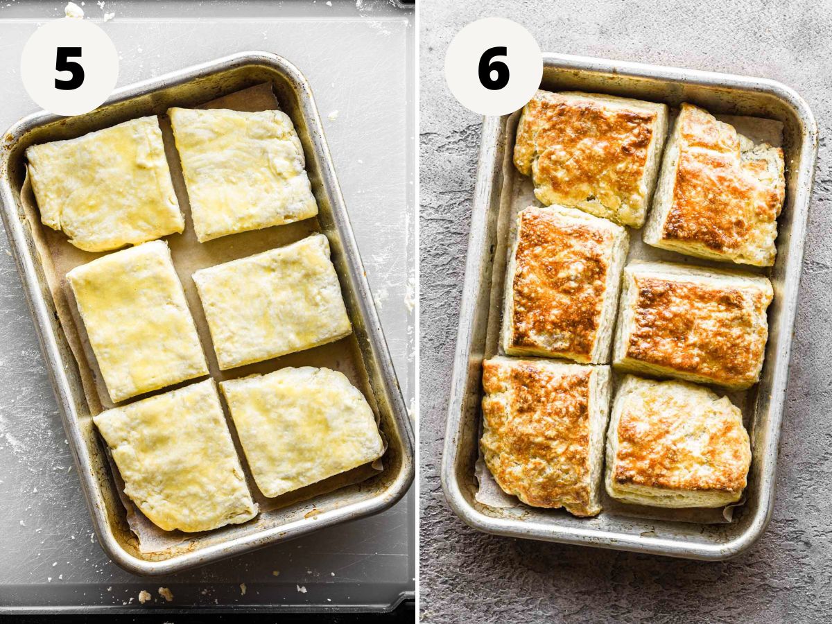 Side by side images of pre and post-bake.