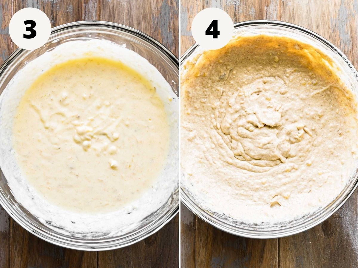 Mixing and making the batter.