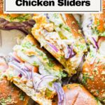 Rotisserie chicken sliders pinterest pin.