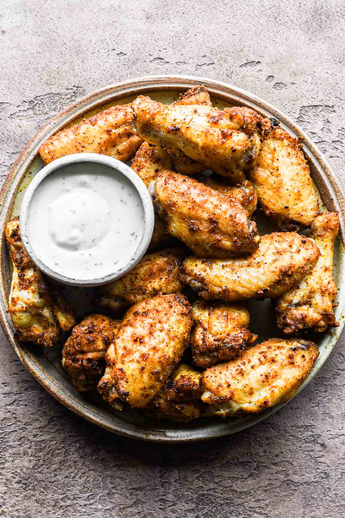 Dry Rub Chicken Wings on a plate.