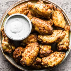 Dry Rub Chicken Wings on a plate.