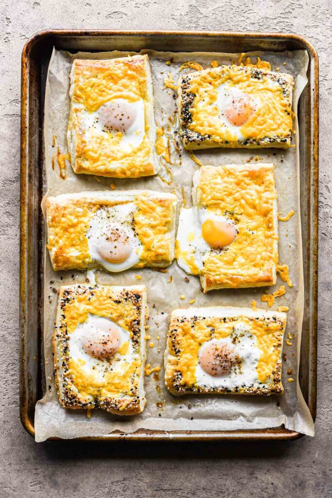 Baked egg tarts.