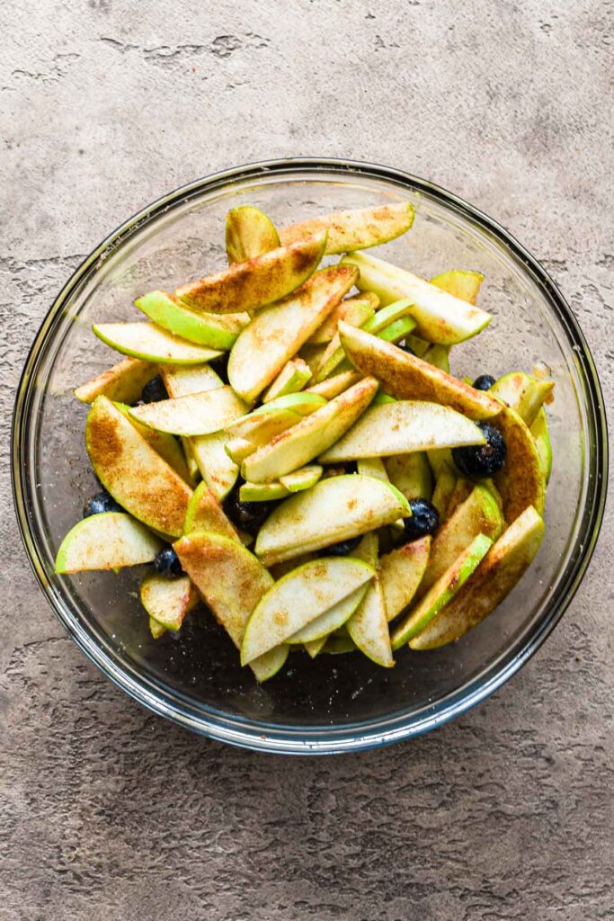 Filling mixed together in a bowl.