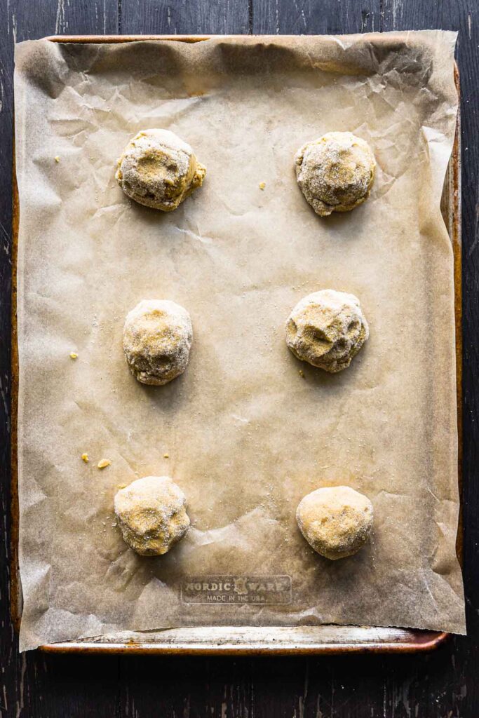 Balls of dough pre-bake.