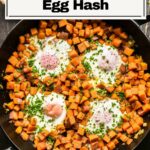 Sweet potato egg hash pin for pinterest.