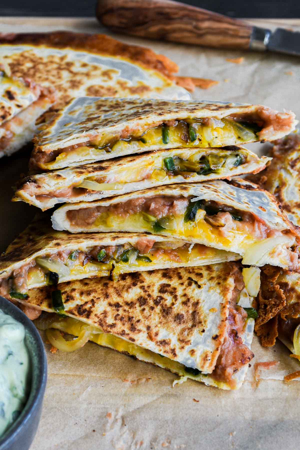 Stack of quesadillas.