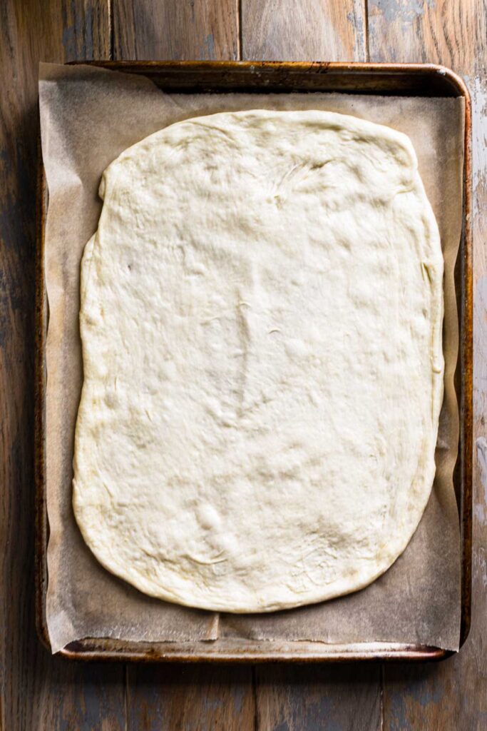 Dough rolled out.