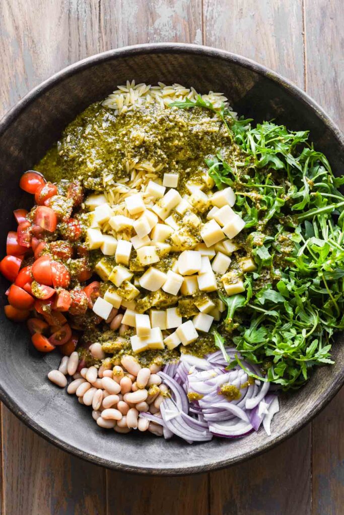 Ingredients in the bowl together.