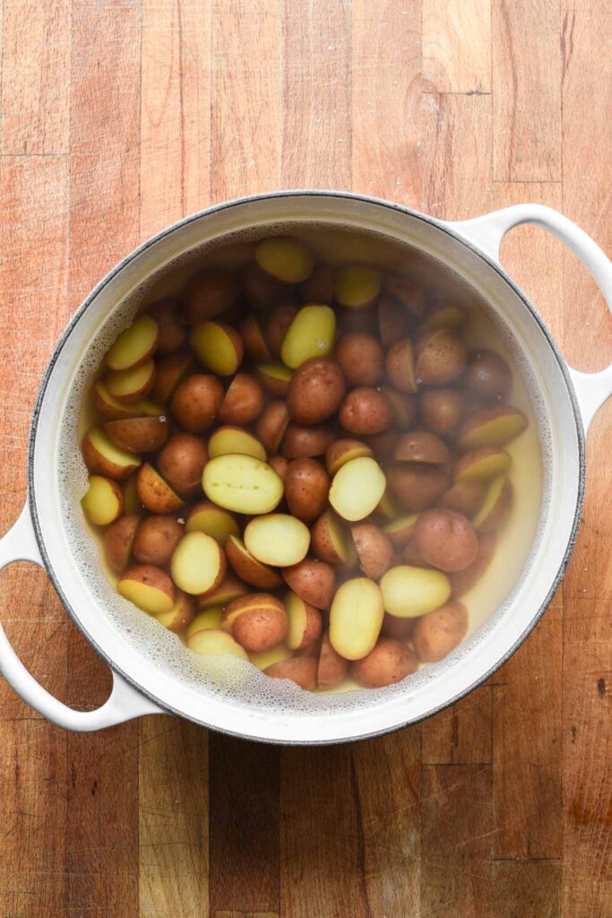 Boiled potatoes.
