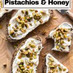 Ricotta toast with honey and pistachios pinterest.