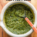Nut free pesto in a bowl.