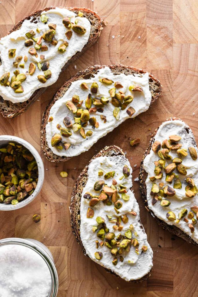 Step 2 of adding pistachios.