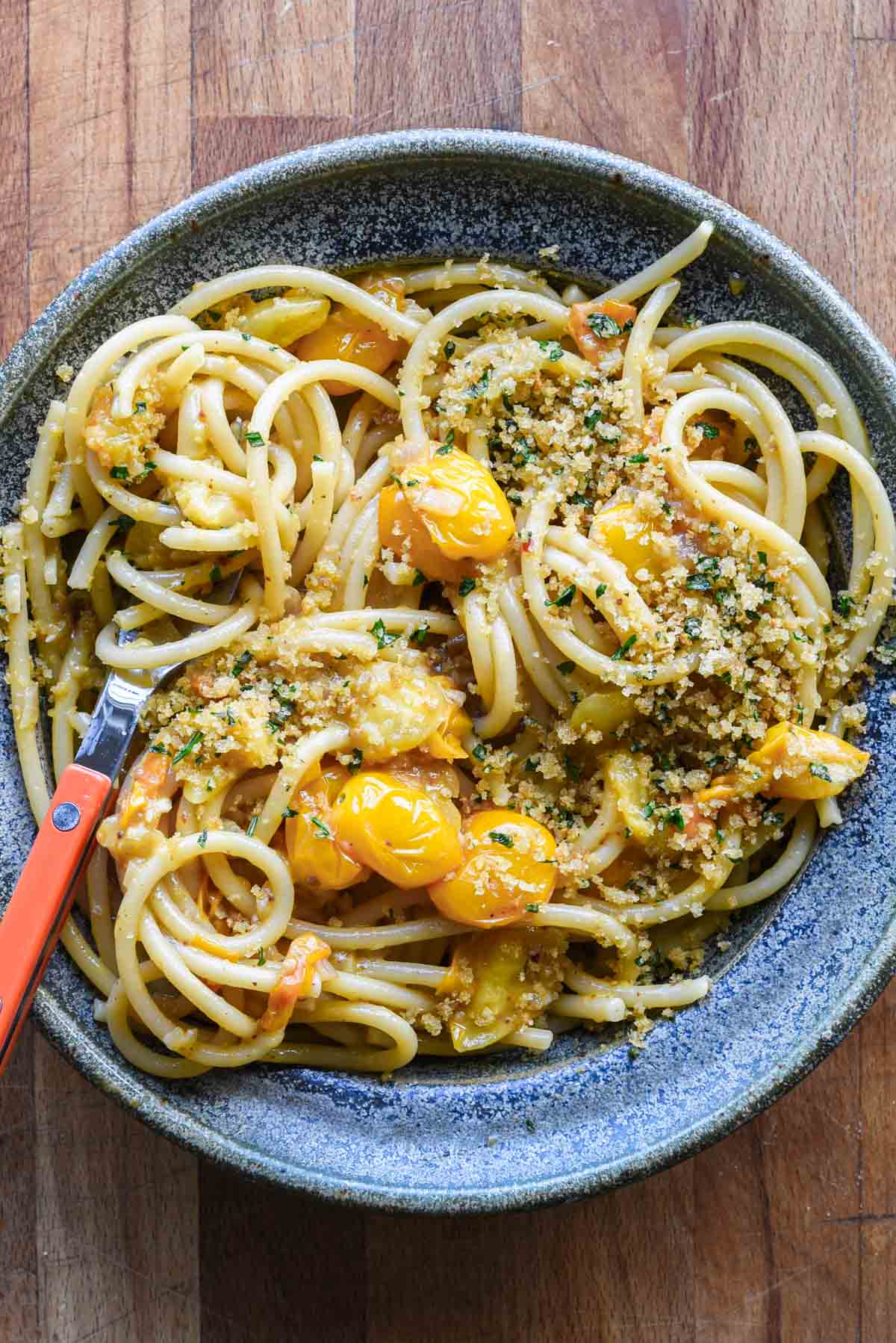 Sungold tomato sauce pasta.