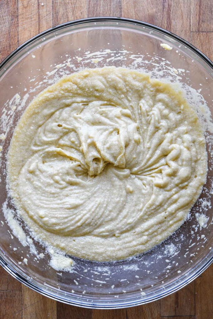 Eggs and vanilla added.