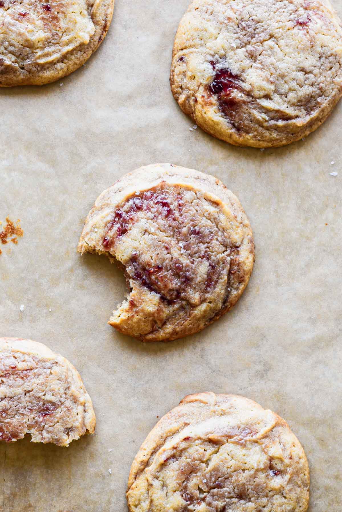 Cookie with a bite out of it.