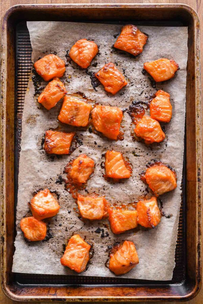 Cooked salmon.