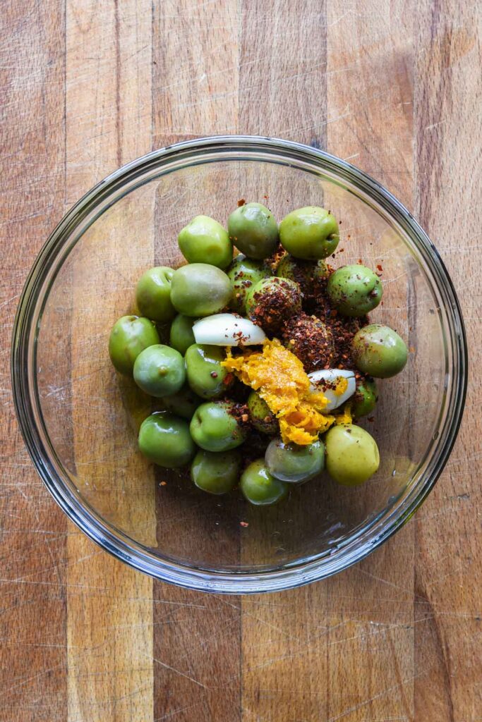 Mixing ingredients together in a bowl.
