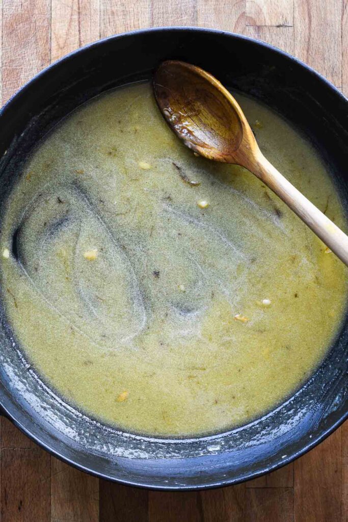 Roux for cheese sauce.