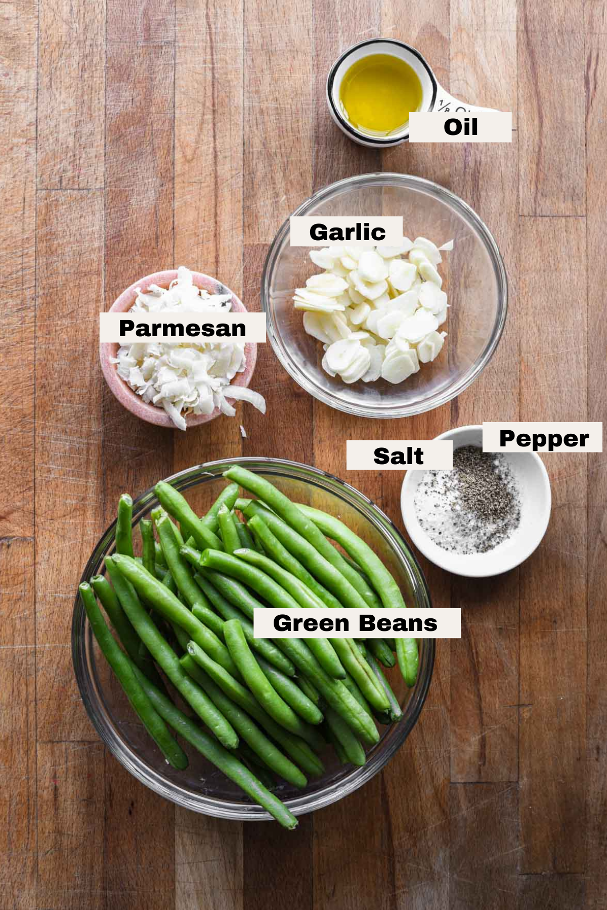 Ingredients for green beans. 