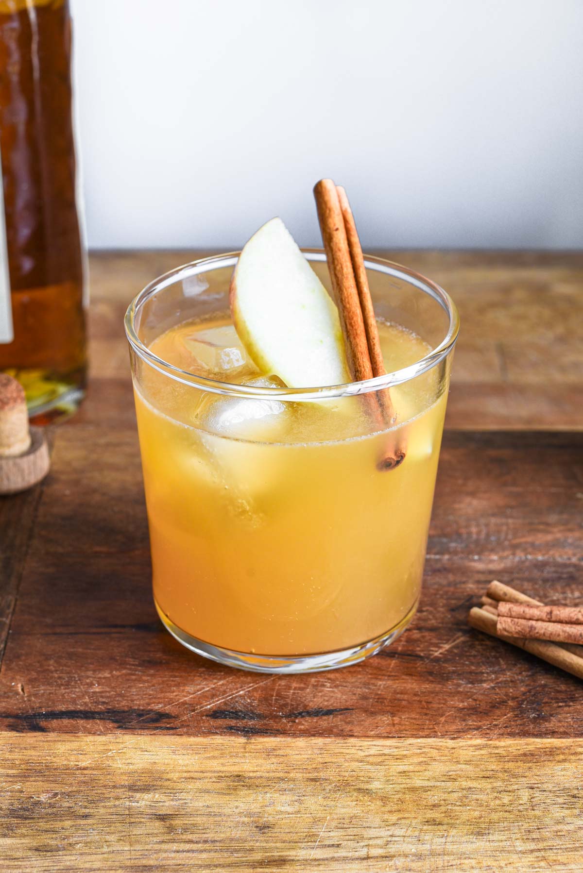 Close up of the cocktail in a glass.