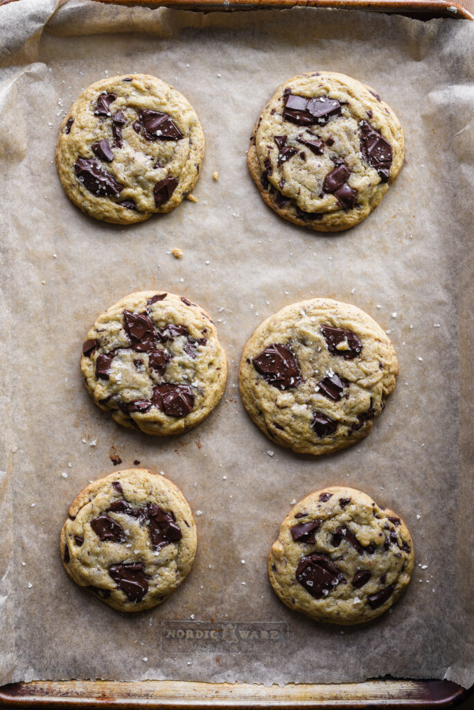 Chocolate chunk cookies fresh out of the oven.