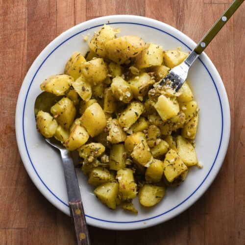 Garlic rosemary potatoes roasted.